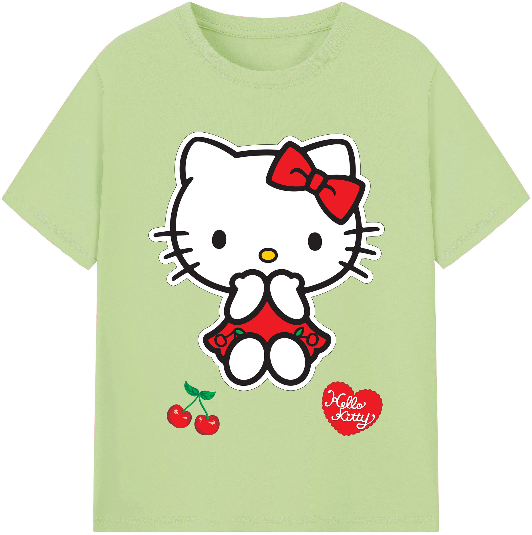 （画像用） Hello Kitty ハローキティ 綿100％半袖Tシャツ（フロントプリント）
